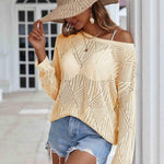 Nadorine Crochet Tops Off The Shoulder Sweaters