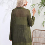 Nadorine Women 2024 Lightweight Crochet Cardigan Long Sleeve Open Front Knit Sweater Summer Kimono Cover Up with Pockets