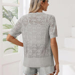 Nadorine Women's Short Sleeve Cardigan V-Neck Button up Sweater