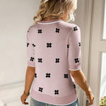 Nadorine Short Sleeve Sweater Crew Neck Dressy Casual Soft Knit Tops