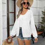 Nadorine Cardigan Long Sleeve Crochet Shrug Soft Knit Sweater