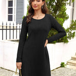 Nadorine Women's Knitted Dress Long-Sleeve Elegant Dresses (DE Only)