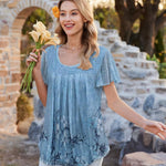 Nadorine Blouse Women's Elegant Ruffle Sleeve Tops (DE Only)