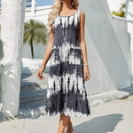 Nadorine Floral Beach Sundress Casual A-Line Midi Tank Dresses