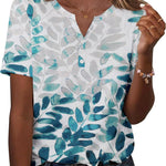Nadorine Casual Short Sleeve V Neck Shirts Business Dressy Tunic Blouses