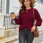 Nadorine Women's Elegant Knitted Jumper Crew Neck Sweater (DE Only)