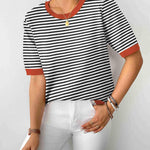 Zeagoo Womens Sweaters Short Sleeve Top Casual Knit Tops