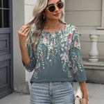 Nadorine 3/4 Length Sleeve Women Tops Blouses