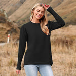 Nadorine Women's Long Sleeve Sweater Casual Ribbed Knit Pullover