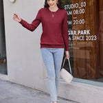 Nadorine Women's Knitted Jumper Elegant Crew Neck Pullover
