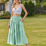 Nadorine Long Women's Elegant Maxi Skirt with Pockets (DE Only)