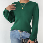 Nadorine Women's Pullover Knitted Pullover Crew Neck Tops
