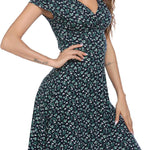 Nadorine A-line dress V-neck floral dress elegant summer dresses (DE Only)