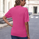 Nadorine Women Short Sleeve Sweater Pullover Polo Tops