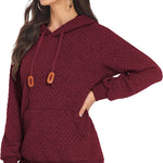 Women Quilted Sweatshirt, Casual Hoodies Pullover with Long Sleeve Hooded Sweatshirt (Us Only)