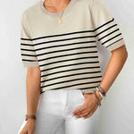 Zeagoo Womens Sweaters Short Sleeve Top Casual Knit Tops