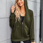 Nadorine Lightweight Hoodies Full Zip Up Oversized Sweatshirts