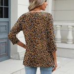 Nadorine 3/4 Length Sleeve Womens Tops Casual V Neck Shirts Soft Basic Tees Business Work Blouses