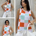 Nadorine Sweater Vest Women Crew Neck Sleeveless Tank Tops