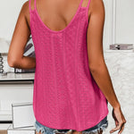 Nadorine Flowy Strap Eyelet Embroidery Sleeveless Casual Tank Top
