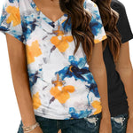 Nadorine Women Casual Soft V Neck Basic Tee Tops