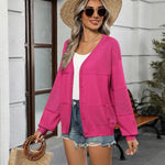 Nadorine Cardigan Long Sleeve Crochet Shrug Soft Knit Sweater