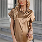 Satin Button Down Shirts- Nadorine (Us Only)