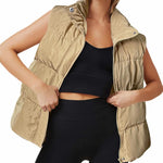 Nadorine Women Puffer Vest Winter Warm Zip Up Padded Outerwear