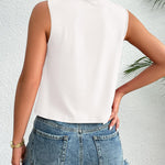 Zeagoo Women's Summer Crop Tank Tops 2024 Casual Crewneck Cropped Tops Graphic Loose Fit Sleeveless Shirts