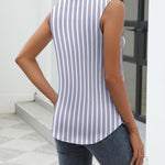 Nadorine Sleeveless Button Down Shirts V Neck Solid Tank Tops