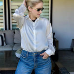 Nadorine Blouses for Women Silk Button Down Shirts