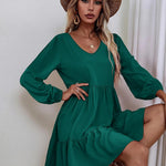 Nadorine Women's Long-Sleeve V-Neck Winter Dress (DE Only)