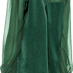 Womens V Neck Button Down Shirts Satin Silk Blouse Mesh Long Sleeve Casual Work Tops - Nadorine (Us Only)