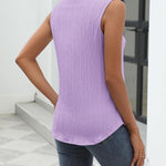 Nadorine Sleeveless Button Down Shirts V Neck Solid Tank Tops