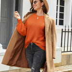 Nadorine Women's Elegant Knitted Jumper Crew Neck Sweater (DE Only)