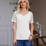 Nadorine Women's Blouse Short Sleeve Lace Top (DE Only)