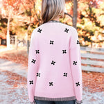 Nadorine Crewneck Pullover Long Sleeve Knit Side Slit Sweater