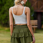 Nadorine Women's Shorts Summer Casual Ruffle Short Trousers (DE Only)