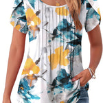 Zeagoo Womens Tops Petal Short Sleeve Summer Casual Shirts