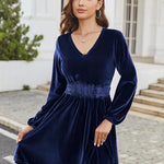 Nadorine Women's Elegant Velvet Dress Winter Dress (DE Only)