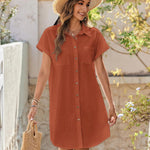 Zeagoo Womens Button Down Shirt Dress Cotton Linen Dress