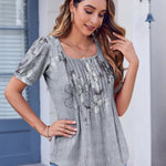 Zeagoo Womens Summer Tops Casual Puff Short Sleeve T Shirts