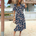 Nadorine Summer Dresses Midi Tiered Casual Dress