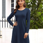 Nadorine Women's Knitted Dress Long-Sleeve Elegant Dresses (DE Only)
