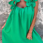 Solid Floral Embellished Sleeveless Loose Maxi Dress