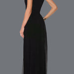 Round neck sleeveless hollow solid color jumpsuit