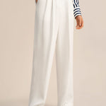 Timeless Pleated Wide-Leg Dense Silk Trousers