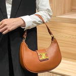 Retro metal buckle crescent bag