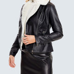 Plus Size Winter Coat Lapel Collar Long Padded Leather Vintage Thicken Coat