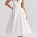 Suspender V-Neck Sleeveless Tutu Maxi Dress